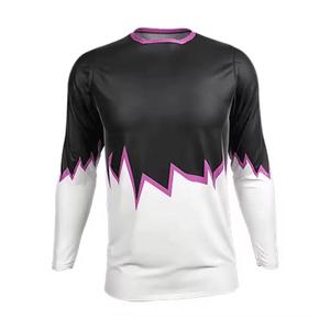 Vente en gros de maillots de cyclisme à manches longues et à séchage rapide personnalisés pour hommes, chemises de moto durables par sublimation - Product Image 4