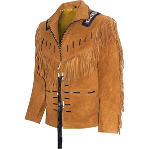 Nuevo diseño, chaqueta de cuero de moda para hombre más vendida, chaqueta con flecos, chaqueta occidental para invierno, Otoño, verano, Completamente forrada - Product Image 2