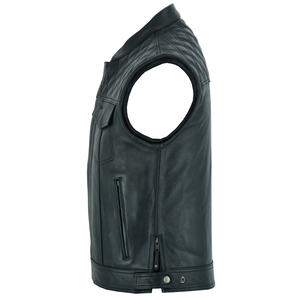 Gilet de moto de haute qualité sur mesure pour hommes grande taille en cuir de vachette avec logo durable gilet d'hiver en gros - Product Image 3