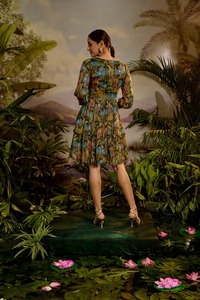 Vestido corto de algodón hecho a mano indio, vestido personalizado para novia, regalo de boda, ropa de verano, vestido con estampado floral, regalo para ella a la venta - Product Image 2