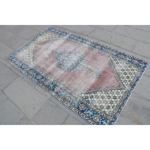 พรมตุรกีขนาด 3.5x6.1 ฟุต พรมลายวินเทจ พรมสีน้ำเงินชมพู - Product Image 2