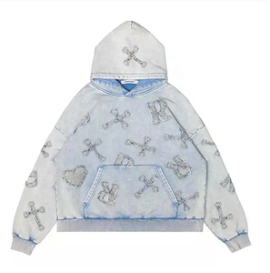 Fabricant de haute qualité Sweats à capuche personnalisés Brodés Vintage Wash Pull à capuche Sweats à capuche vêtements tendance pour hommes - Product Image 5