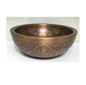 Patina Finished Outer Copper Wash <b>Basin</b> For Hotel Home Villas Bathroom Decoration Use Copper Washbasin In <b>Round</b> Shape - Product Image 5