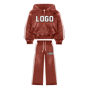 Nanju International Sweat à capuche ample 80% Coton de haute qualité, sérigraphié, délavé soleil, avec strass, 260g, style High Street - Product Image 2