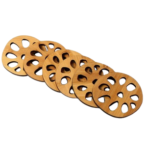 Posavasos para bebidas, Palé de madera personalizado, tablas de servicio de madera de forma redondeada para bebidas frías y calientes a bajo precio - Product Image 4