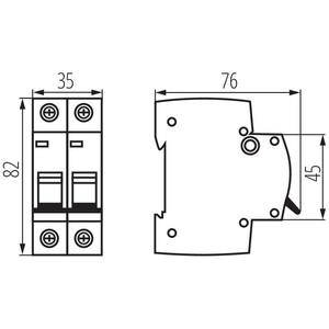 เบรกเกอร์วงจร 2P แบบ C ขนาด 20A สำหรับป้องกันไฟฟ้า - Product Image 2
