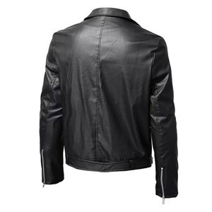 Men Winter Men's <b>Leather</b> <b>Jacket</b> Fashion Stand Collar Punk Motorcycle Washed <b>Leather</b> <b>Long</b> Sleeve Hoodless Casual - Product Image 2