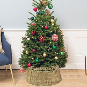 Seagrass Tree Collars DIY Folded Round <b>Skirts</b> for Noel Trees Best Selling Supplies in <b>Winter</b> Festival Holidays - Product Image 6