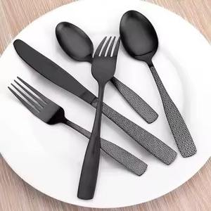 Minimal design steel metal cutlery set suitable for commercial use by caterers event <b>planners</b> and home chefs - Product Image 1