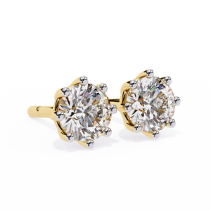 Boucles d'oreilles uniques en or 18 carats avec diamant de laboratoire, boucles d'oreilles de qualité supérieure - Product Image 2