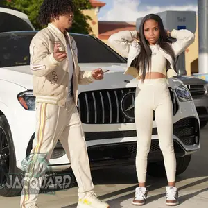 Chándal unisex con logotipo personalizado, ropa deportiva para correr de invierno con Diseño propio para hombres y mujeres con un conjunto de trajes para correr con logotipo - Product Image 1