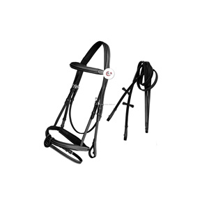 Brida de caballo de cuero de la mejor calidad tipo deportivo con tocado acolchado suave para montar directamente del fabricante/mayorista - Product Image 2