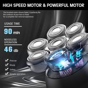 Rasoir Électrique Rotatif Étanche 5-en-1 pour Hommes, Kit de Rasage Tête Chauve avec 7 Têtes de Coupe Flottantes, Fonction Cinq Lames IPX7 - Product Image 6