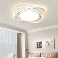 Plafonnier Simple Linéaire Rond avec Lampe de Décoration LED Dimmable Protégeant les Yeux Plafonniers pour le Salon