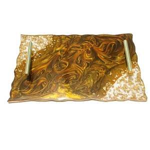 Ensemble de sous-verres de plateau de service floral en résine de designer fait à la main personnalisé de haute qualité pour la maison et le restaurant en Inde - Product Image 2