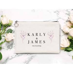 <b>Summer</b> Wedding Clutch Bag Zipper Personalized Bridal Bridesmaid Gift Fashion Pouch Cute Beading Cotton Lining Floral <b>Decoration</b> - Product Image 1