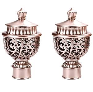 2024 nouvelle Collection embouts de rideau en acier inoxydable rose élégant à la mode avec support de tige à rail unique conception et forme personnalisées - Product Image 6