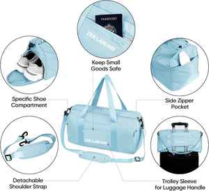 <b>Extra</b> <b>Large</b> Foldable Nylon Duffel <b>Bag</b> for Travel/<b>Storage</b> with Zippered Pockets - Product Image 2
