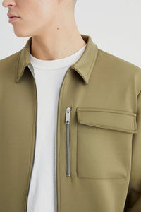 ชุดวอร์มผ้าฝ้ายแบบมีซิปสำหรับผู้ชายชุดวอร์มมีกระเป๋าด้านหน้าแบบเรียบ - Product Image 3