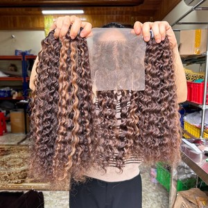 Tendance chaude de haute qualité paquets de cheveux bruts vietnamiens ensemble de fermeture vague soyeuse boucles italiennes vague soyeuse extensions de cheveux italiens - Product Image 2