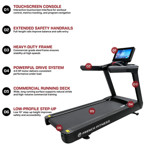 Tapis de course pliable professionnel avec écran tactile 18,5 pouces pour la marche et la course à domicile - Product Image 2