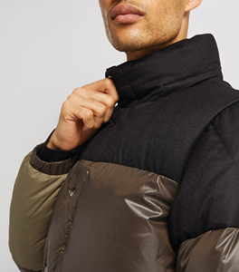 Chaqueta de Plumón para Hombre con Bloques de Color Personalizados, Chaqueta Abrigada con Cuello Alto Brillante, Chaqueta Gruesa de Plumón para Hombre - Product Image 5