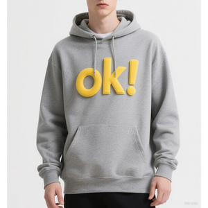 Sudadera con Capucha de Algodón 100% Pesado, Personalizable, para Otoño, Unisex, con Cordón, Bordado de Chenilla, Parche con Letras y Bolsillo - Product Image 5