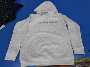 Sweat à capuche personnalisé surdimensionné avec paillettes et strass, avec grande fermeture éclair baggy, accessoire de mode unique et élégant en coton coréen - Product Image 5