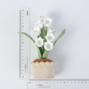 Hand-Crocheted Lily Valley Small Artificial <b>Wool</b> Flowers for Home Decor Cute Textile Fabric <b>Crafts</b> Bedroom Desktop Gifts for - Product Image 4