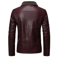 Jaket kulit kasual modis untuk pria pakaian musim dingin dengan kualitas baik bahan layanan kustom OEM