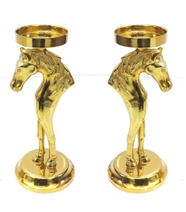 Candelabro de Metal y Aluminio de la Mejor Calidad con Forma de Caballo, Centro de Mesa y Estatua de Animal para Ocasiones Navideñas - Product Image 1