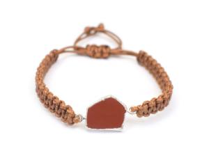 อัญมณีธรรมชาติที่ตัดเรียบด้วยการชุบเงินชุบด้วยมือปรับได้การออกแบบใหม่ของขวัญแฟนซีสำหรับสร้อยข้อมือด้ายของเธอ - Product Image 6