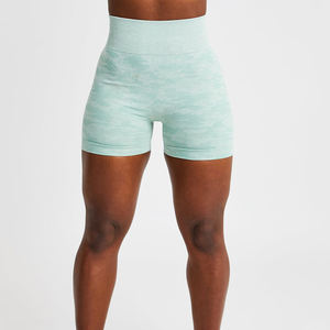 Short de yoga taille haute pour femmes OEM Short de fitness Premium à séchage rapide et respirant Couleurs unies Logo classique Techniques teintes unies - Product Image 1