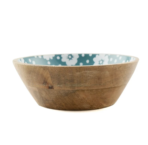 Wood Bowl Enamel Printed Design 2 Bowl Medium Sizes <b>Dinnerware</b> Rustic Decorative Hand Carved Wood Bowl - Product Image 3