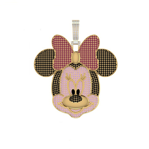 Pendentif Moissanite en or 14 carats poli breloque E couleur ronde coupe brillante VVS2 impeccable élégant luxe en gros bijoux Hip Hop - Product Image 1