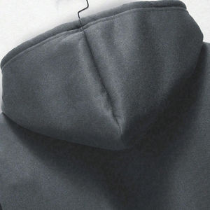 Sudadera con capucha de gran tamaño de algodón grueso 100% personalizada para hombres, ropa informal térmica transpirable de peso pesado, cuello con capucha estampado de invierno - Product Image 4