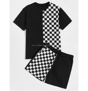 ผ้าฝ้ายคุณภาพสูง 100% สําหรับผู้ชายฤดูร้อน 2 ชิ้นชุดคู่สั้นฤดูร้อน - Product Image 3