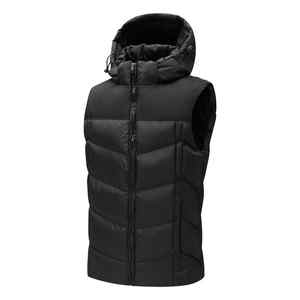 Gilet à capuche pour hommes Full Zip Warmer Lightweight Sleeveless Jackets Hooded Padded Puffer Sleeveless Vest for Outdoor Winter - Product Image 1