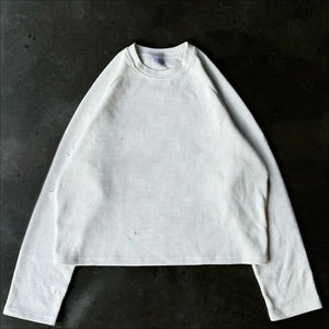 Impresión digital holgada de gran tamaño con hombros caídos de 30MOQ, algodón de peso pesado, manga larga, algodón, Waffle Boxy de alta calidad - Product Image 4