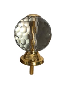 Bola de cristal de lujo con base de latón disponible en oro y cromo con el mejor acabado de calidad para accesorios de barandilla de acero - Product Image 2
