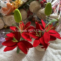 2025 meilleurs articles belle main lys orchidée pot de fleurs décor à la maison Festival cadeau fleur artificielle tricot fleur Crochet cadeau