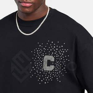 เสื้อยืดผู้ชายประดับพลอยเทียมสไตล์ใหม่สำหรับฤดูร้อนผลิตตามสั่ง - Product Image 4