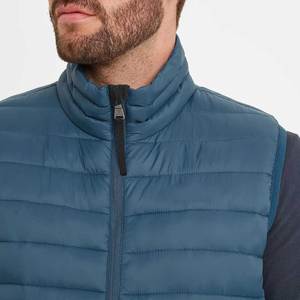 Nouvelle conception de mode d'hiver, veste sans manches matelassée personnalisée pour homme, col montant, coton, veste matelassée - Product Image 5