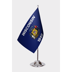 Custom Wisconsin <b>for</b> State <b>Flag</b> with Digital Printing Aluminum <b>Pole</b> & Polyester Material - Product Image 1