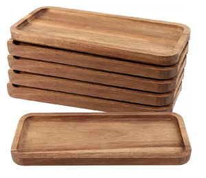 Plateau décoratif en bois pour aliments, thé, café, appareil de cuisine, plateau/support rectangulaire en bois pour boire du Whisky, ustensiles de bar - Product Image 6