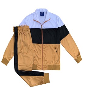 Material de satén de poliéster utiliza el chándal de patrón ajustado personalizado brillante/traje de satén de poliéster hecho a medida en blanco al por mayor - Product Image 4
