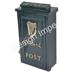 Boîte postale irlandaise de qualité exclusive noire prête à être expédiée Usine Porte-courrier public le plus vendu Boîte aux lettres vintage en fonte - Product Image 6