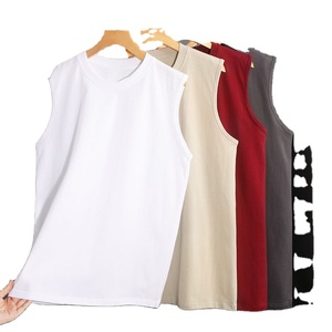 เสื้อกั๊กผ้าฝ้ายแท้สำหรับผู้ชายเสื้อยืดคอกลมสีทึบพิมพ์ลายปักโลโก้ออกแบบได้ตามต้องการ - Product Image 1