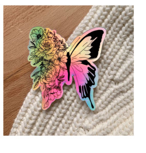 Pegatina Decorativa de Vinilo PVC Holográfico Personalizable, Ecológica, de Alta Calidad, Impresa con UV, Impermeable, Atractiva y Brillante - Product Image 4