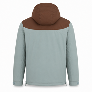 Custom <b>Men</b> Hooded Windbreaker <b>Jacket</b> Polyester Water Resistant Color Block Lightweight Outdoor <b>Utility</b> OEM ODM Wholesale Factory - Product Image 2